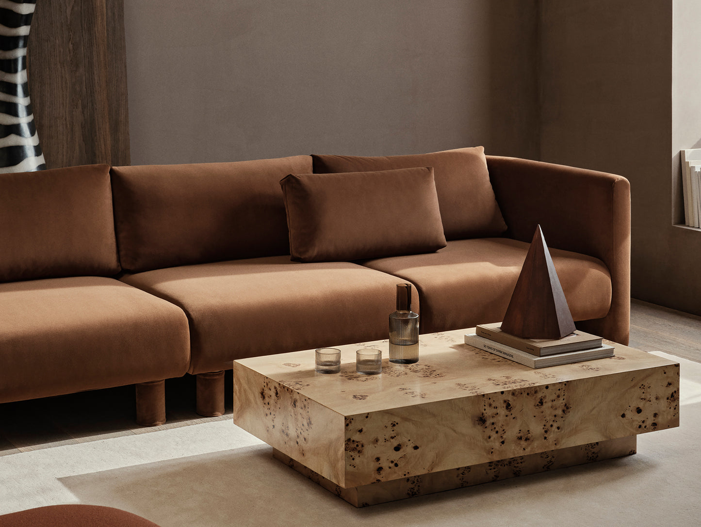 Dase Modular Sofa - Individual Modules by Ferm Living - Rich Velvet / Soft Brown