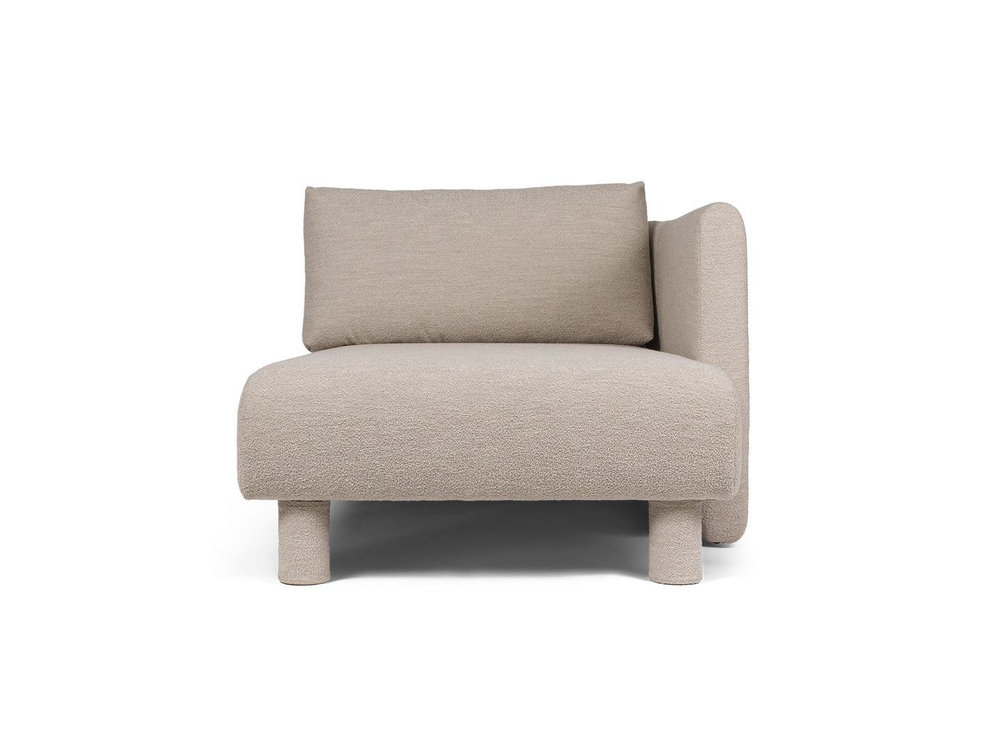 Dase Modular Sofa - Individual Modules by Ferm Living - Chaise Longue Module / Soft Boucle / Natural