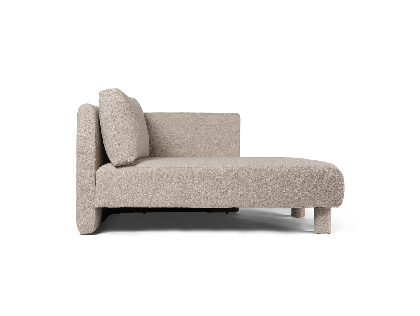 Dase Modular Sofa - Individual Modules by Ferm Living - Chaise Longue Module / Soft Boucle / Natural