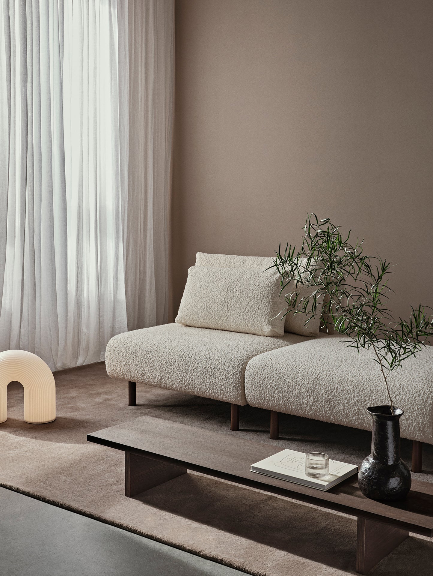 Dase Ottoman by Ferm Living - Nordic Boucle Off White