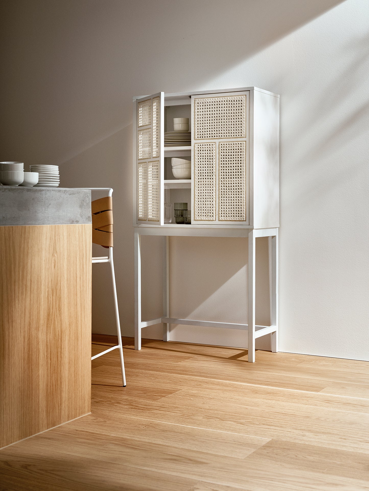 Air Cabinet by Design House Stockholm - White/Grey Painted Oak