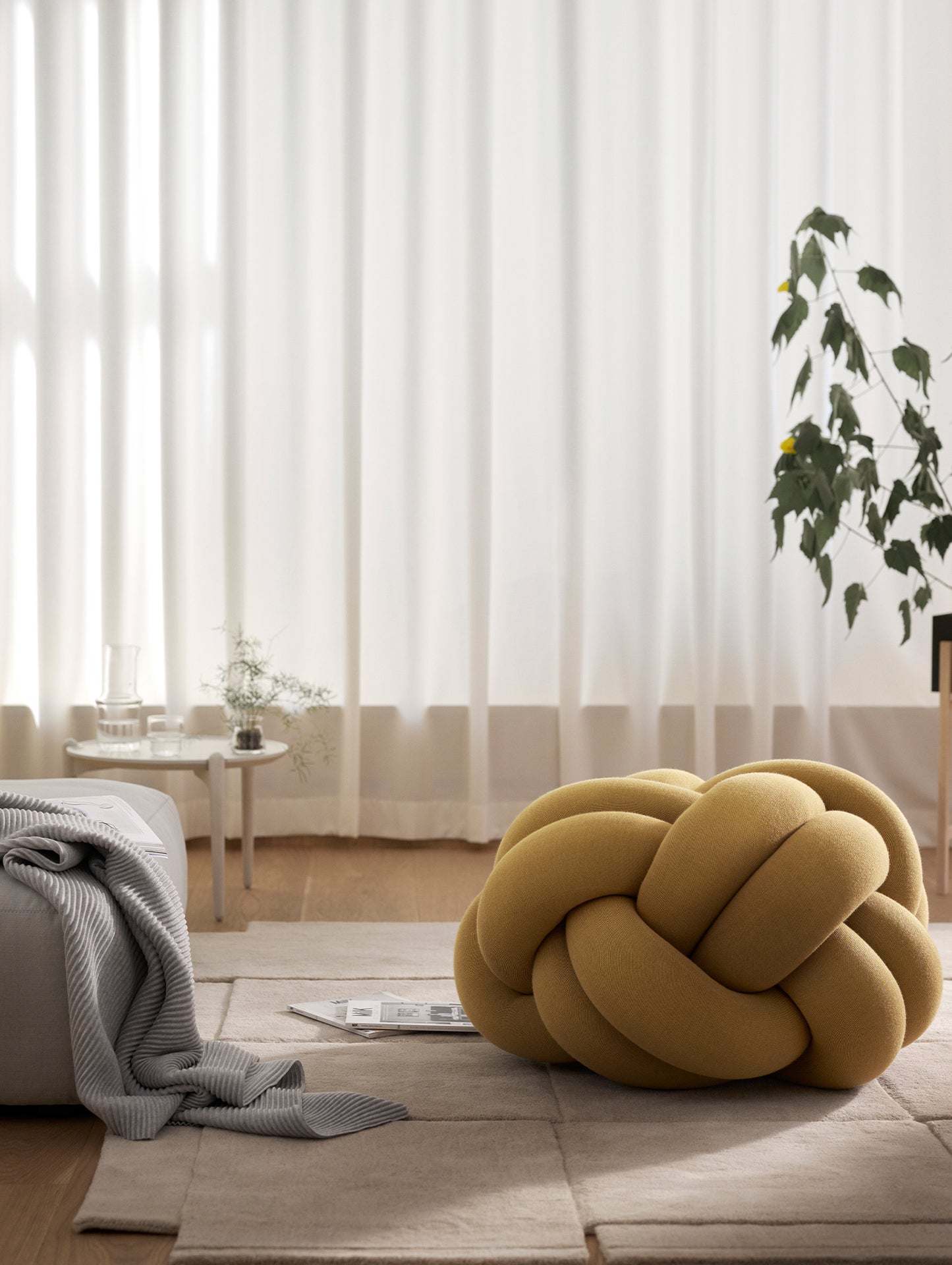 Yellow Knot Seat Cushion XL by Design House Stockholm