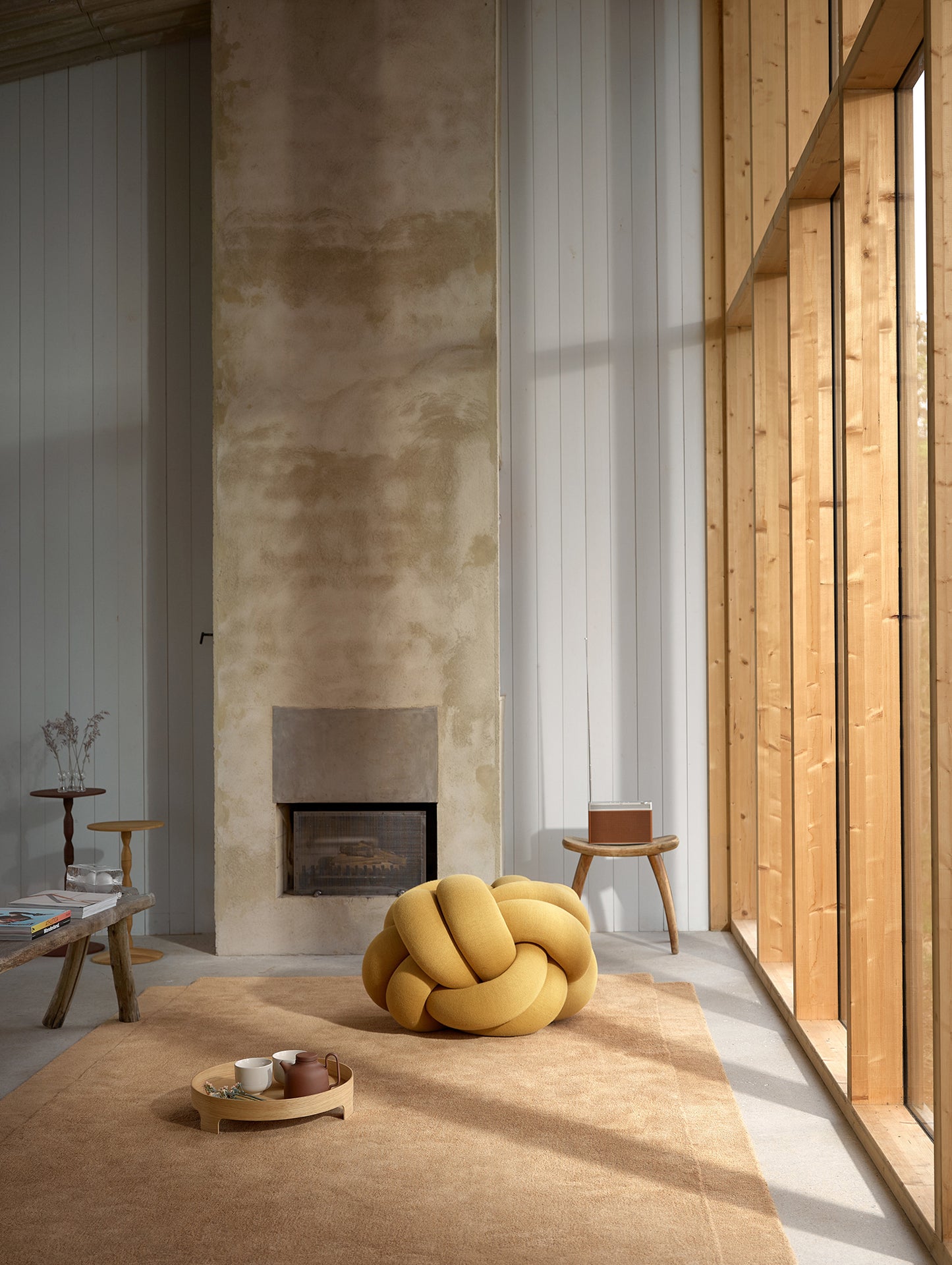 Yellow Knot Seat Cushion XL by Design House Stockholm