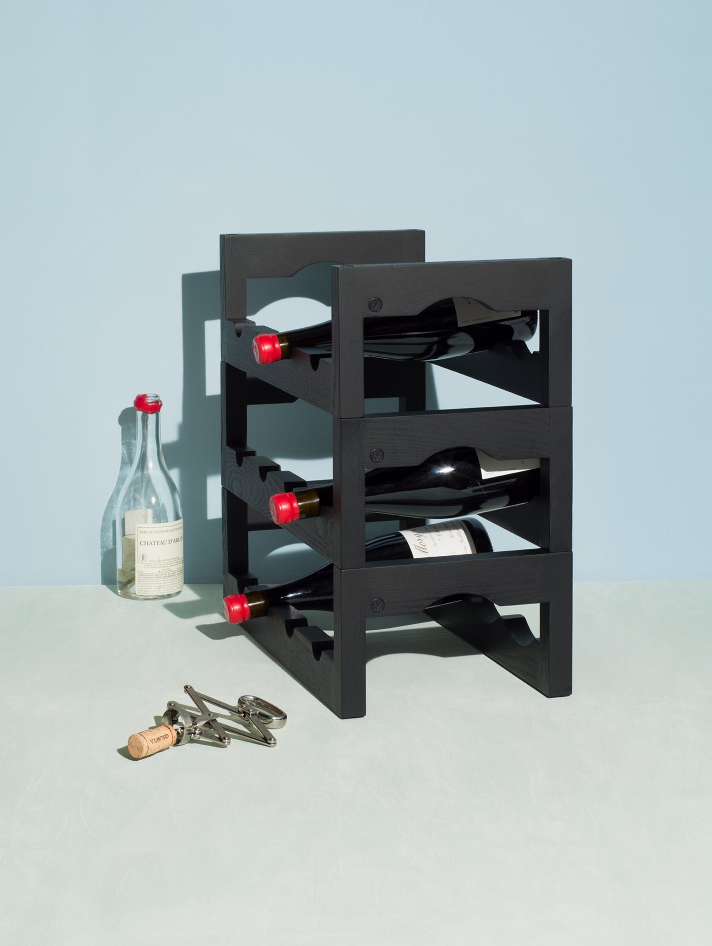Silo Wine Rack by Massproductions - Black Stained Ash