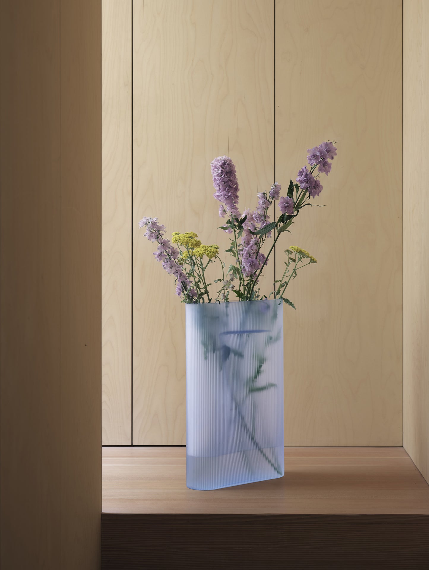 Ridge Vase by Muuto - Height 48.5 cm / Light Blue Frosted Glass