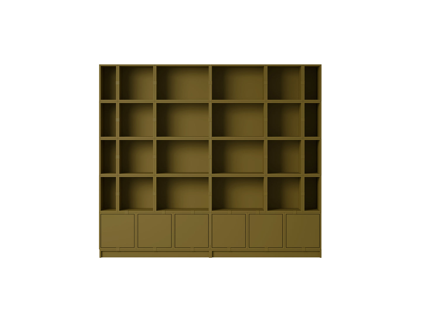 Stacked Storage System - Bookcase / Configuration 1 / Brown Green by Muuto