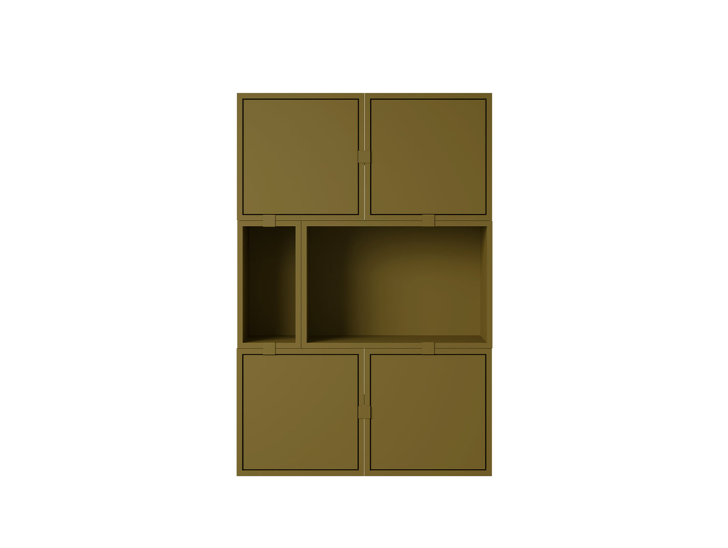 Stacked Storage System - Sideboard by Muuto / Configuration 4 / Brown Green