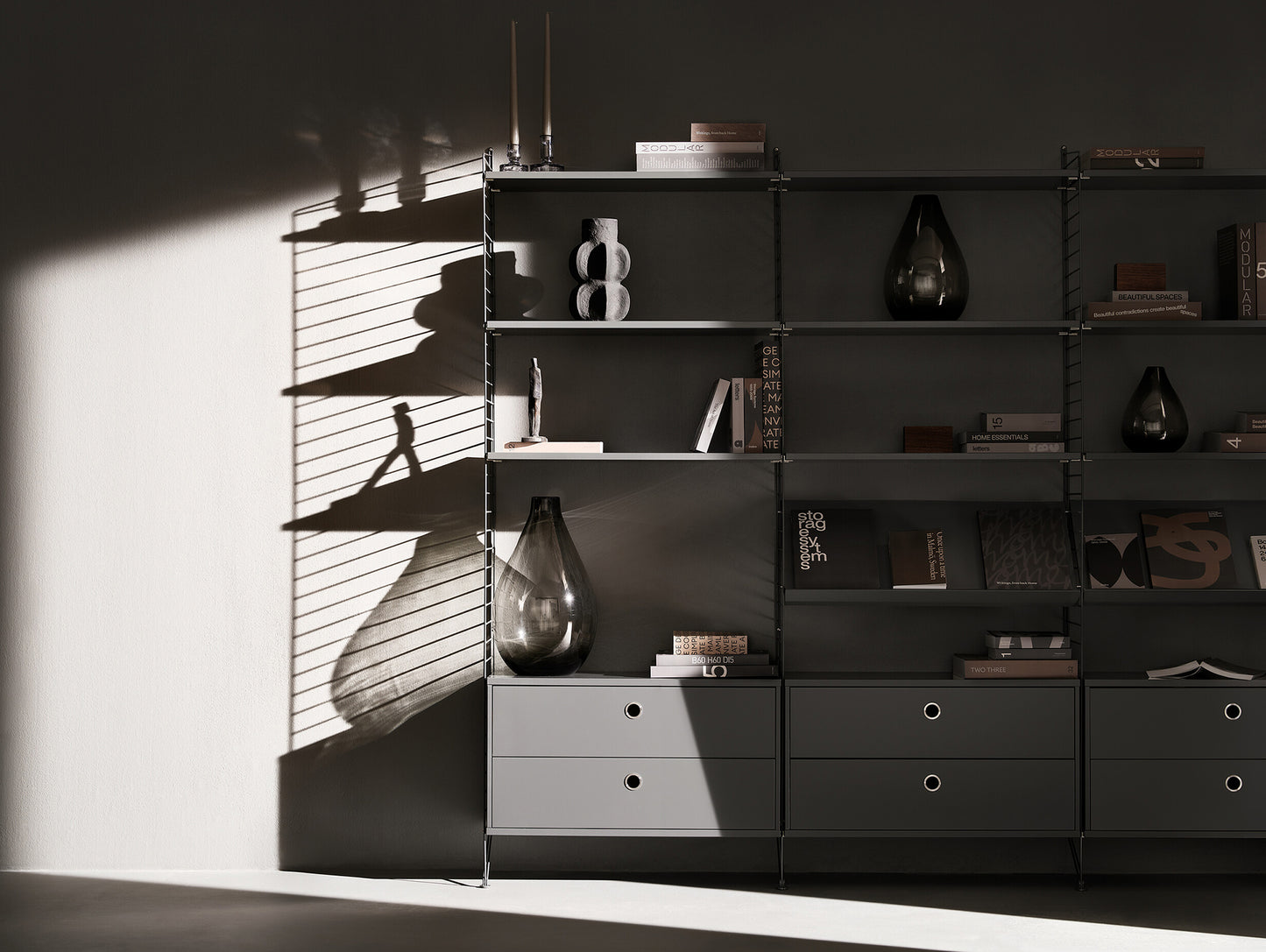 String System Magazine Shelf by String - Dark Grey