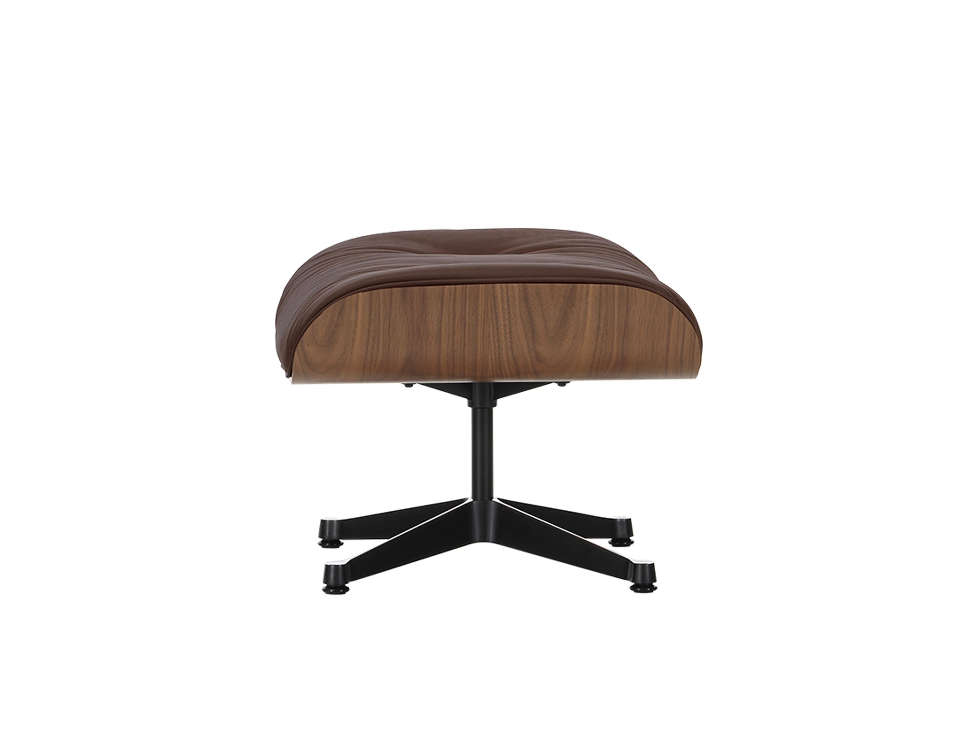 Eames Ottoman by Vitra - Lacquered Walnut / Marron Premium Leather (L50)