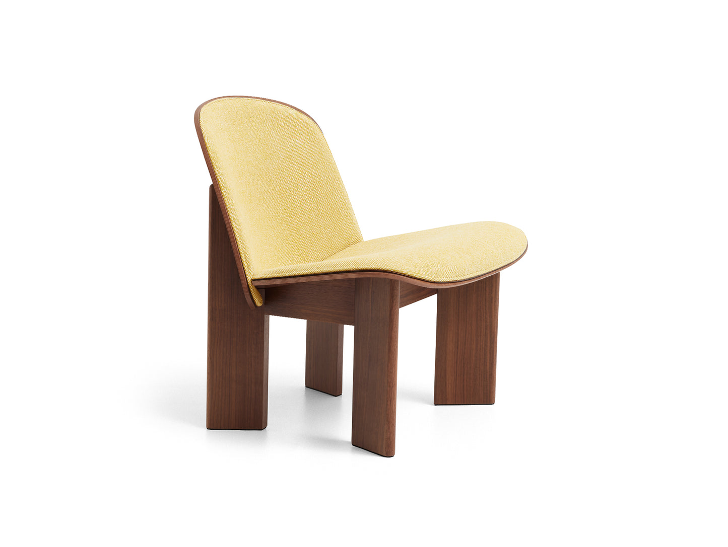 Chisel Lounge Chair (Front Upholstery) by HAY - Lacquered Walnut / Hallingdal 65 407