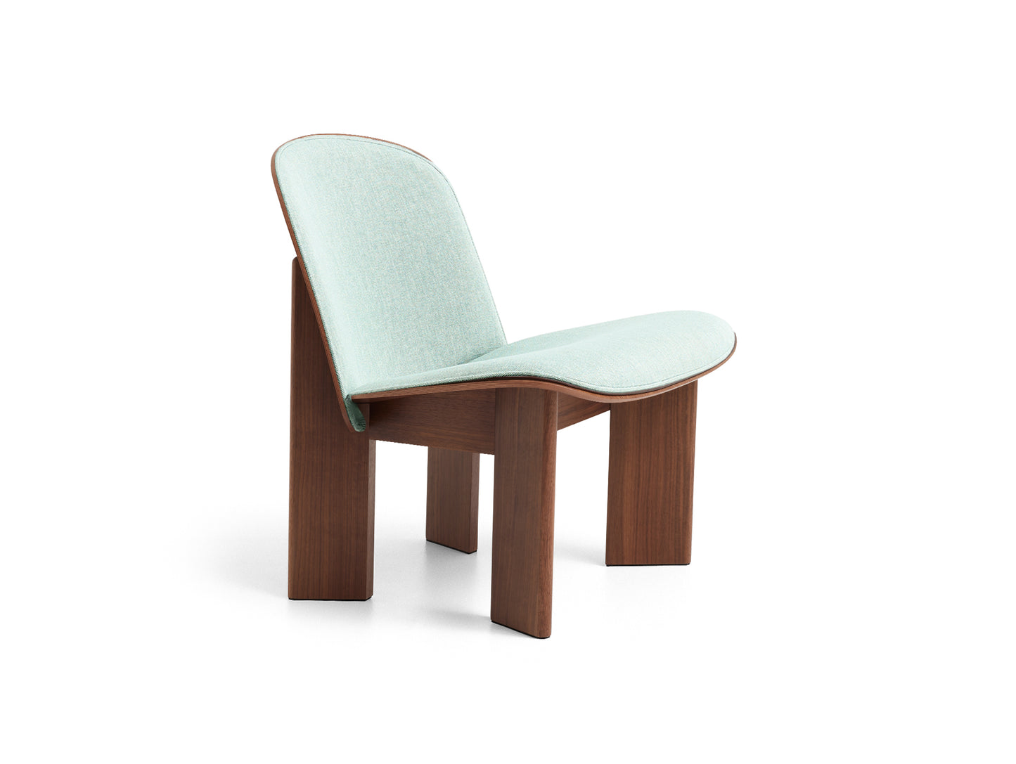 Chisel Lounge Chair (Front Upholstery) by HAY - Lacquered Walnut / Metaphor 023 Sylvan