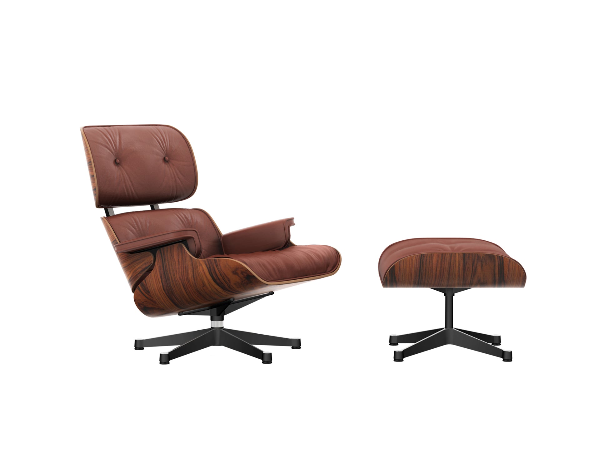 Eames Lounge Chair by Vitra - Santos Palisander / Brandy