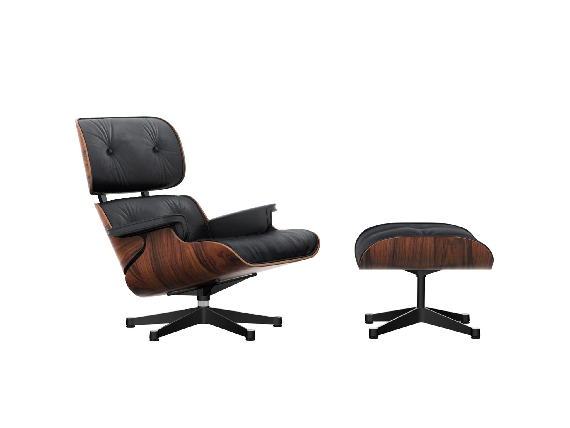 Eames Lounge Chair by Vitra - Santos Palisander / Nero