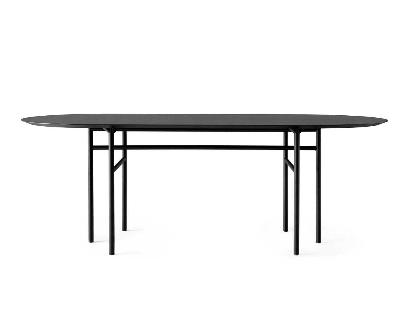 Snaregade Dining Table - Oval by Menu /Black Oak Veneer Tabletop / Black Steel Base