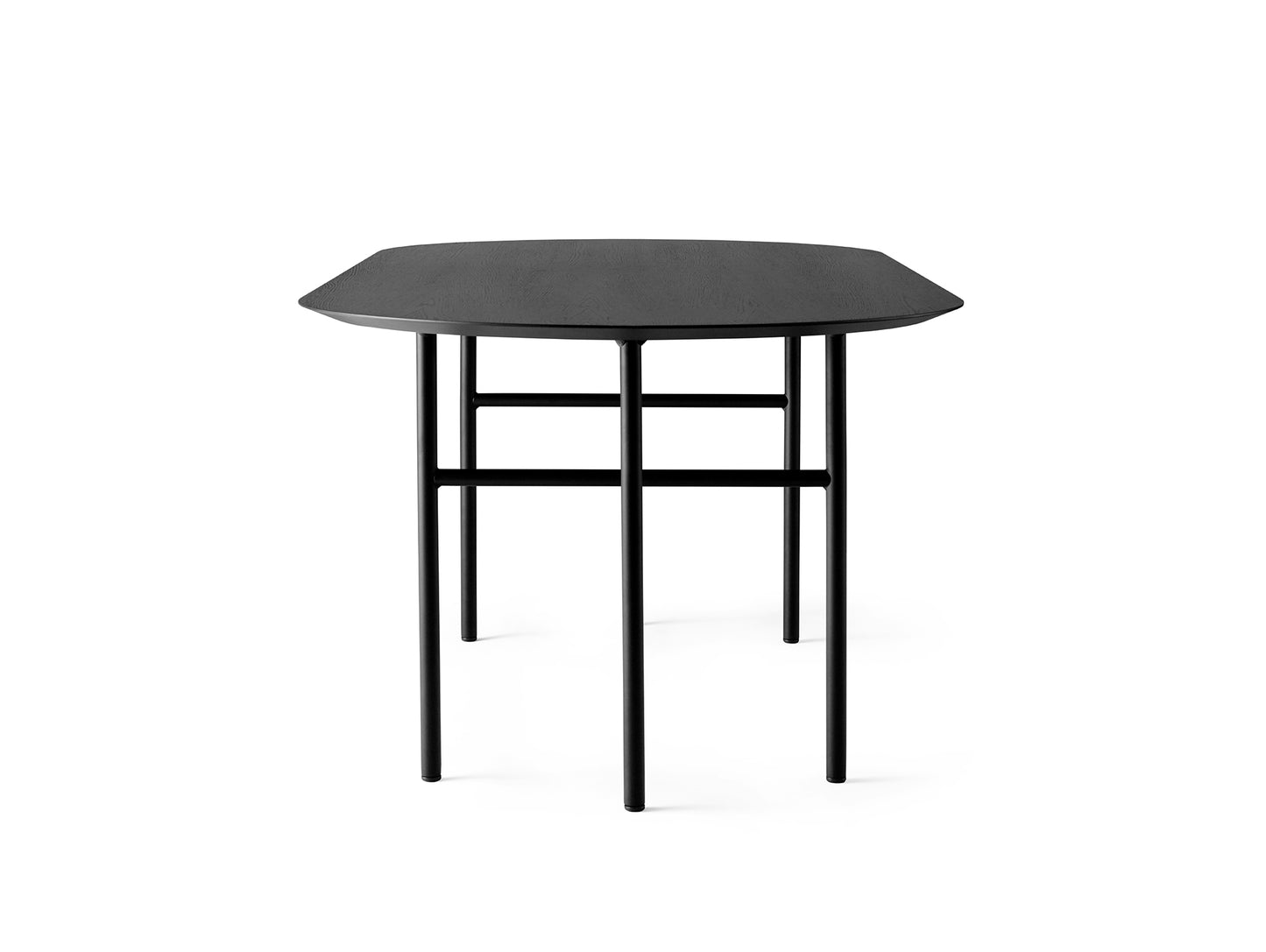 Snaregade Dining Table - Oval by Menu /Black Oak Veneer Tabletop / Black Steel Base