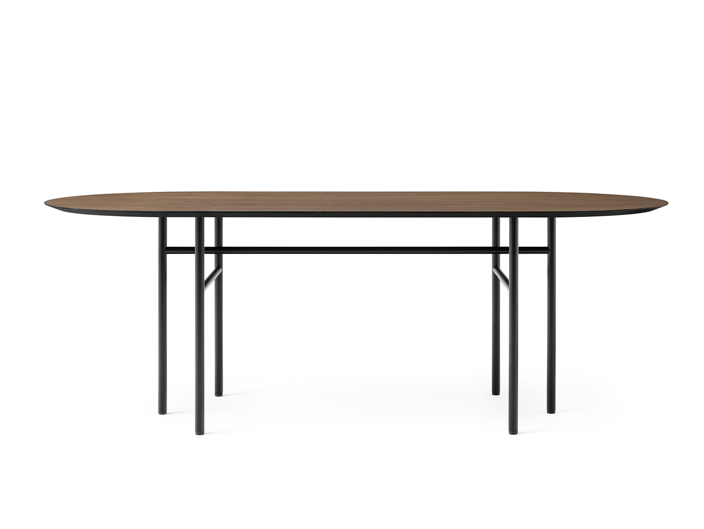 Snaregade Dining Table - Oval by Menu /Dark Stained Oak Veneer Tabletop / Black Steel Base