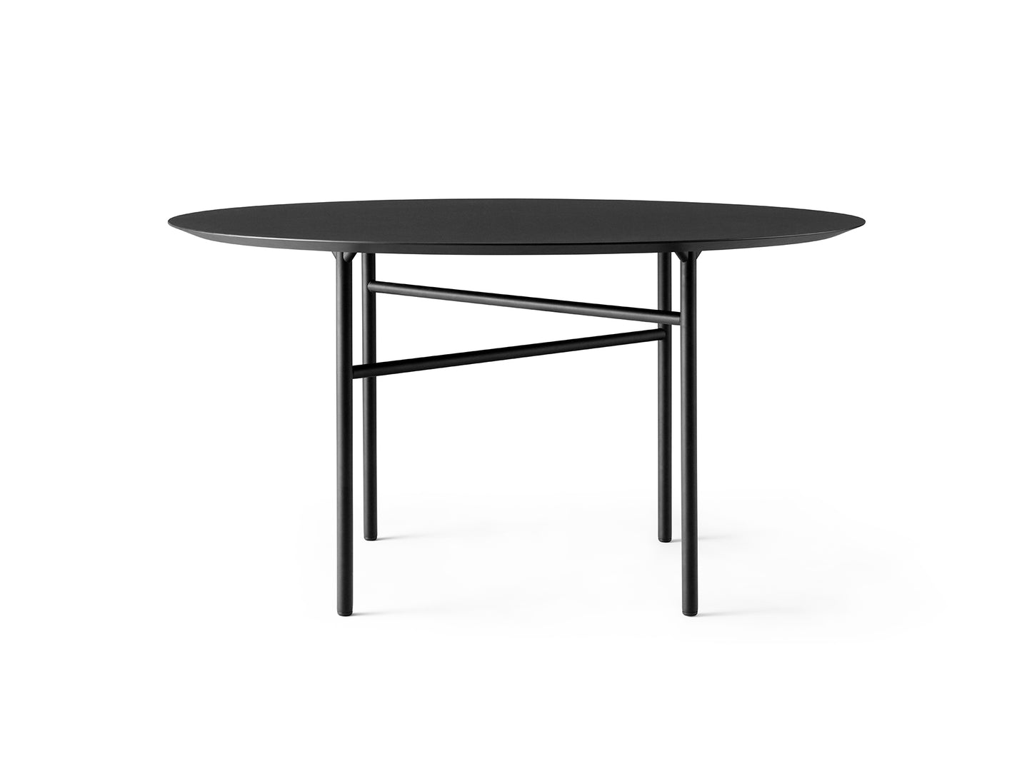 Snaregade Dining Table - Circle by Menu / D 138 cm / Charcoal Linoleum Tabletop / Black Steel Base