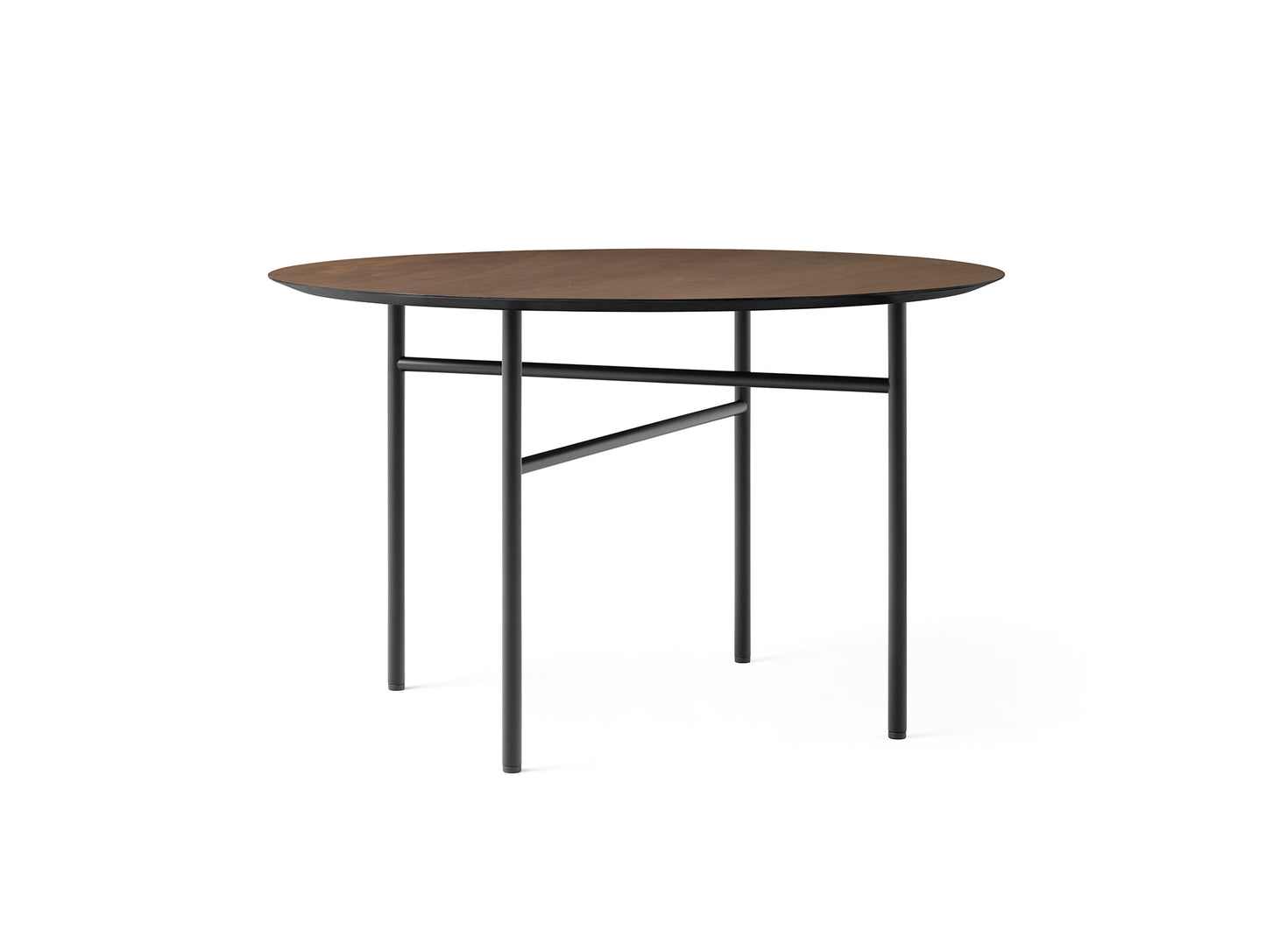 Snaregade Dining Table - Circle by Menu / D120 cm / Dark Stained Oak Veneer Tabletop / Black Steel Base