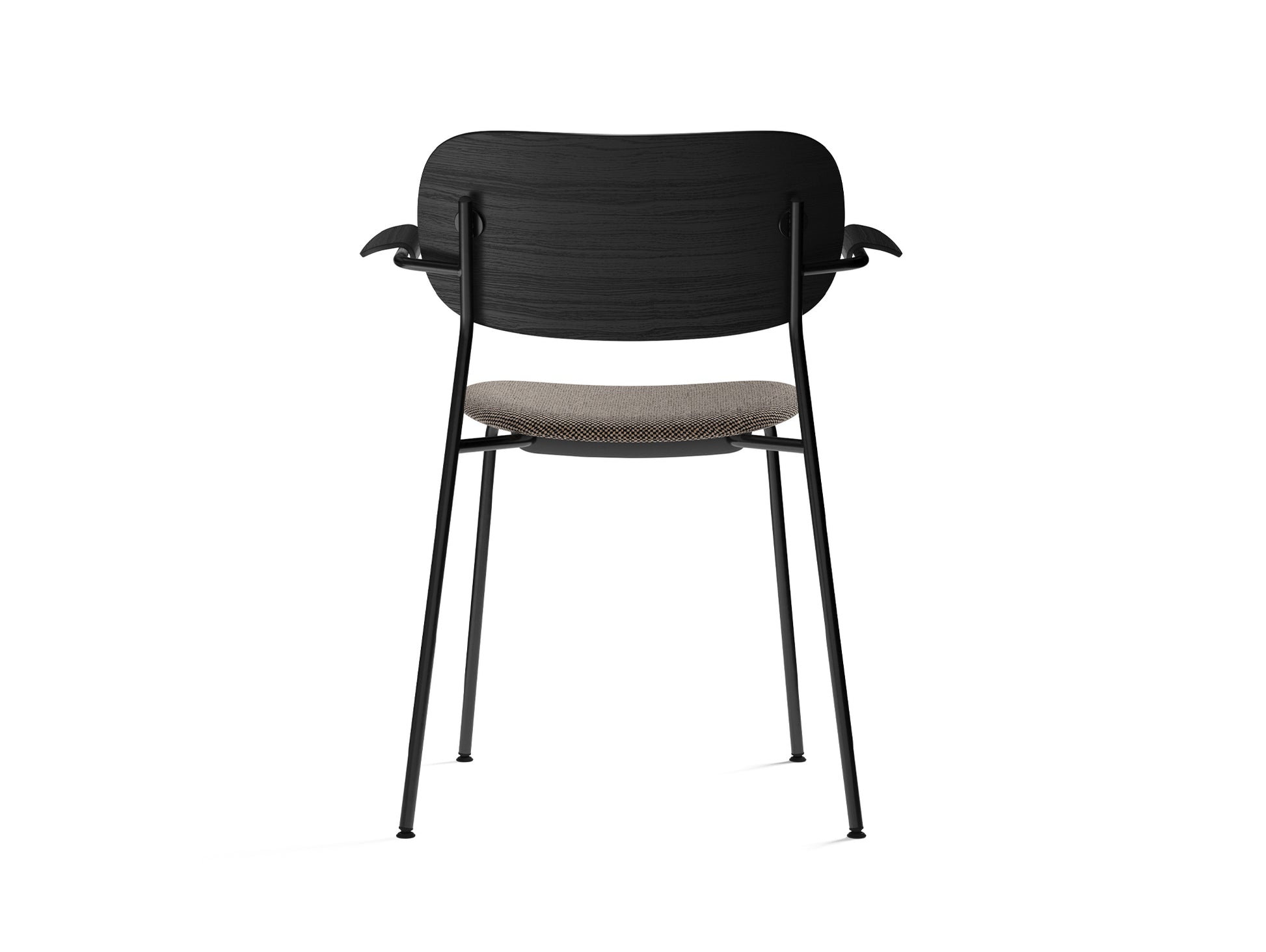 Co Dining Chair Upholstered by Menu - With Armrest / Black Powder Coated Steel / Black Oak / Doppiopanama_001