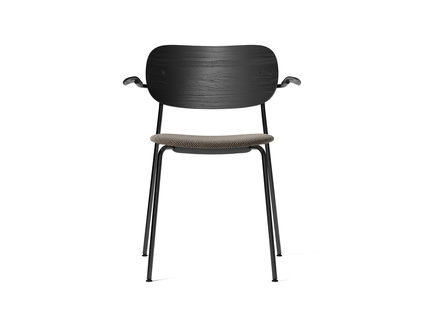 Co Dining Chair Upholstered by Menu - With Armrest / Black Powder Coated Steel / Black Oak / Doppiopanama_001