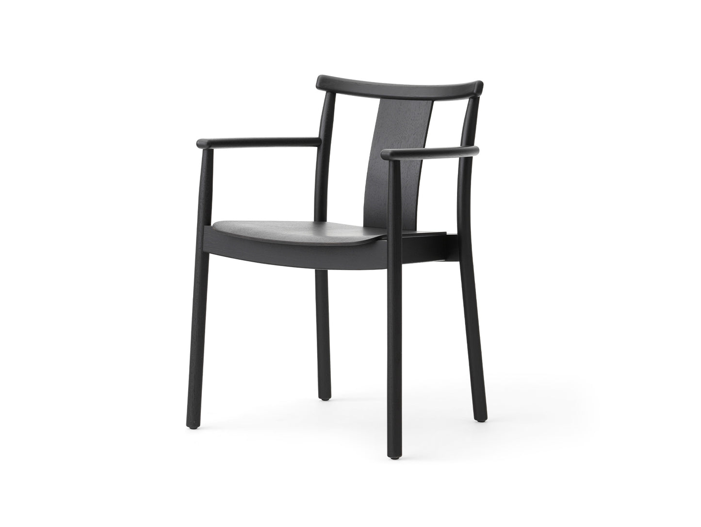 Merkur Dining Chair with Armrest by Menu - Black Lacquered Oak