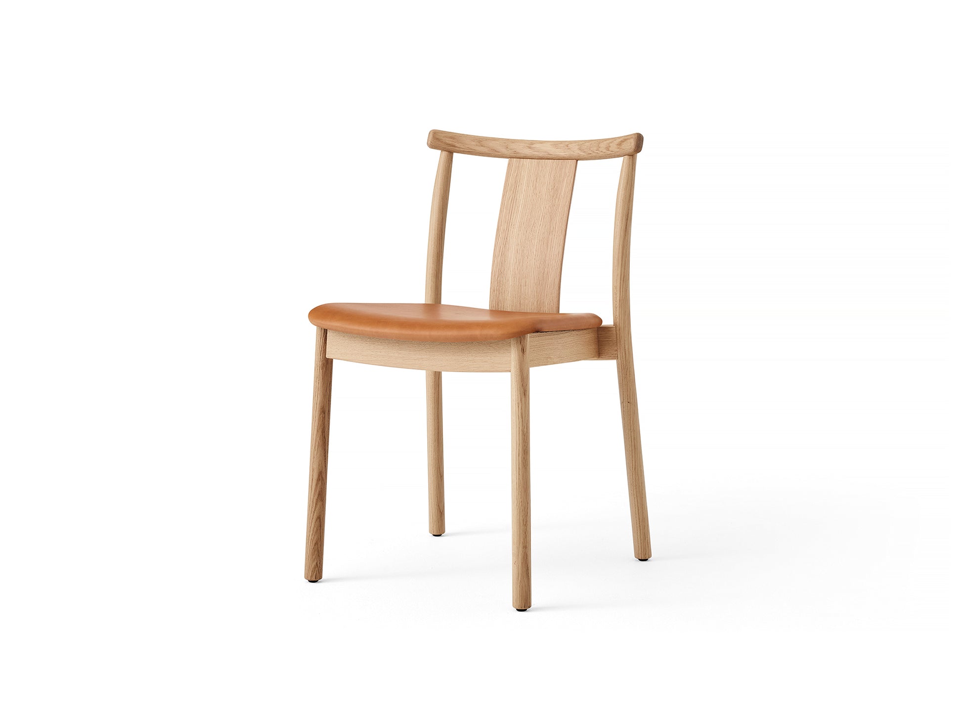 Merkur Dining Chair Upholstered by Menu - Without Armrest / Lacquered Oak / Dakar Leather 0250