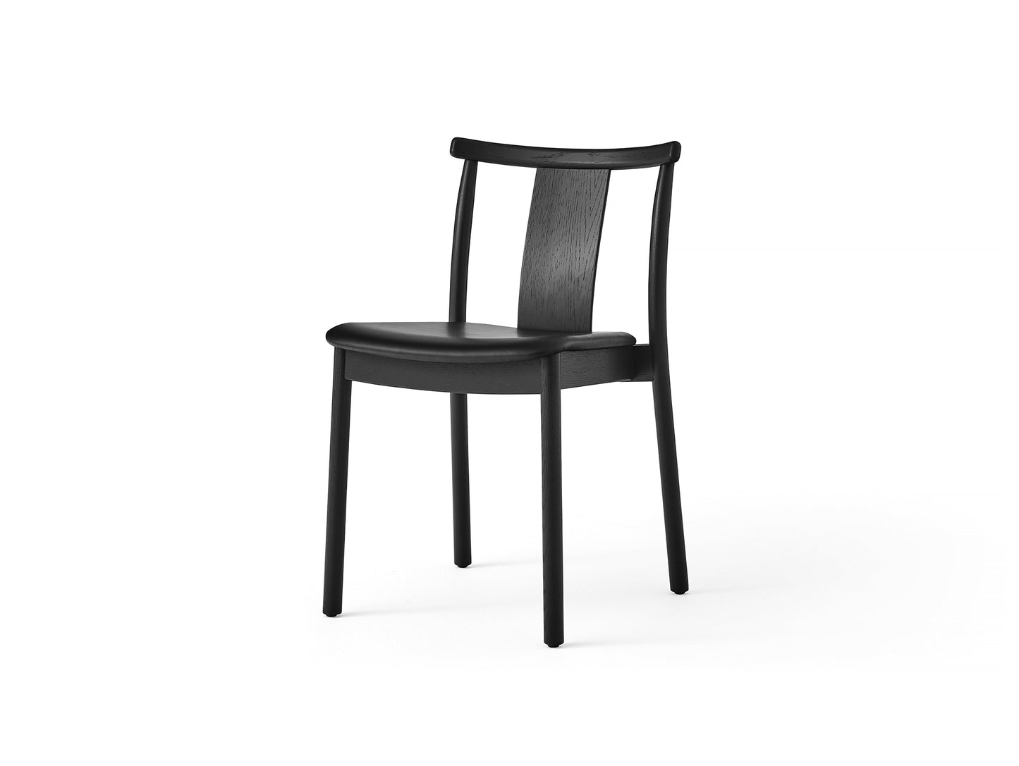 Merkur Dining Chair Upholstered by Menu - Without Armrest / Black Lacquered Oak / Dakar Leather 842