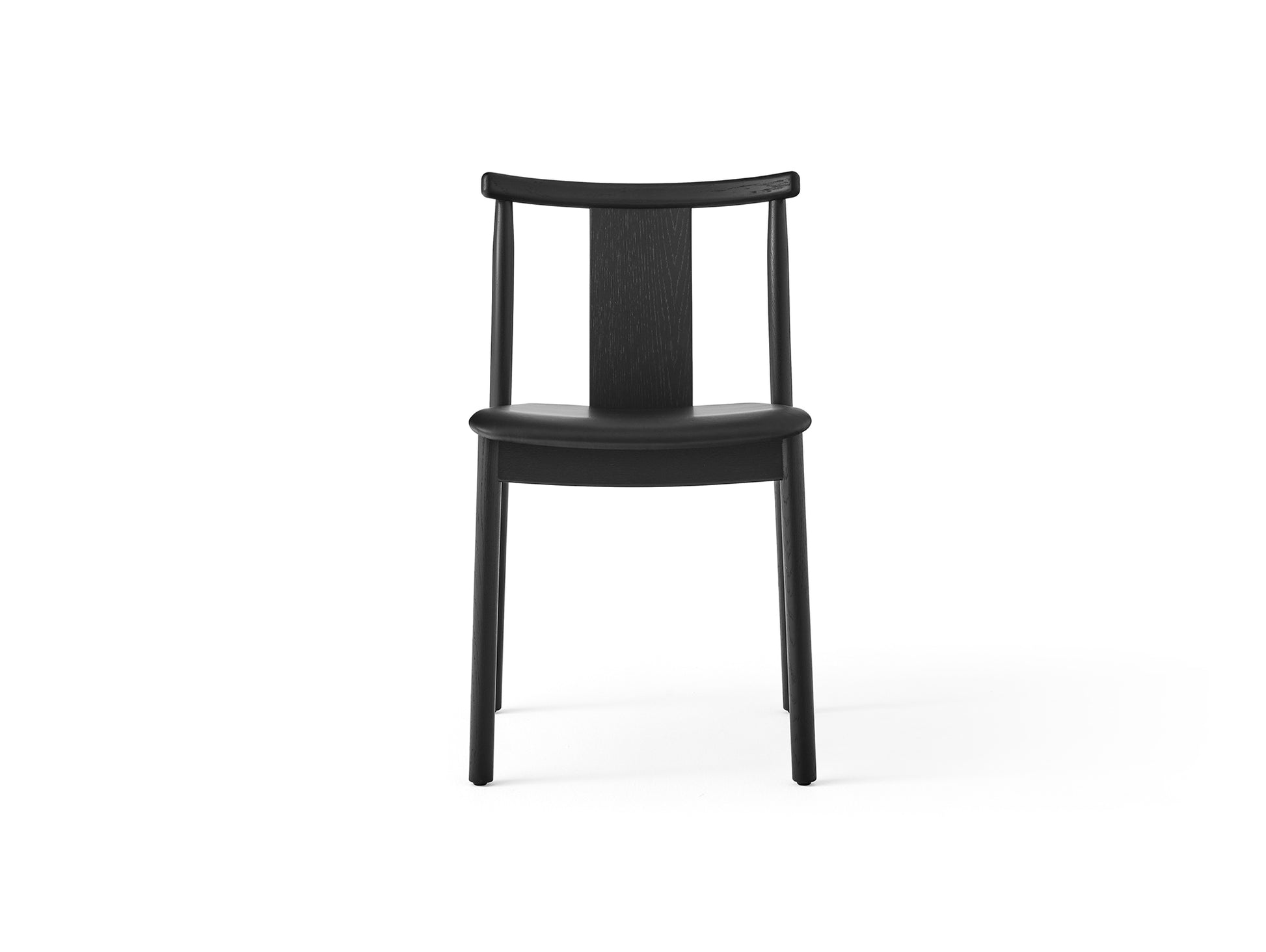 Merkur Dining Chair Upholstered by Menu - Without Armrest / Black Lacquered Oak / Dakar Leather 842