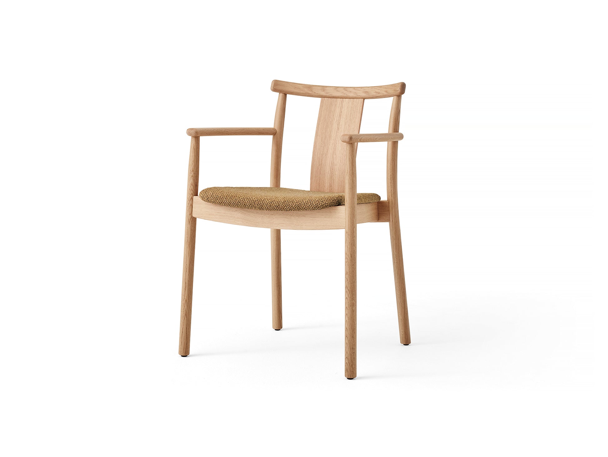 Merkur Dining Chair Upholstered by Menu - With Armrest / Lacquered Oak / UK Boucle 05