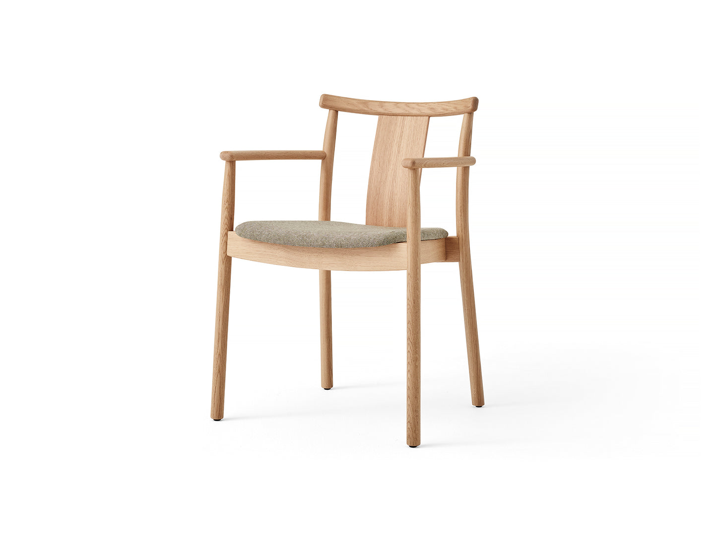 Merkur Dining Chair Upholstered by Menu - With Armrest / Lacquered Oak / Hallingdal 0200