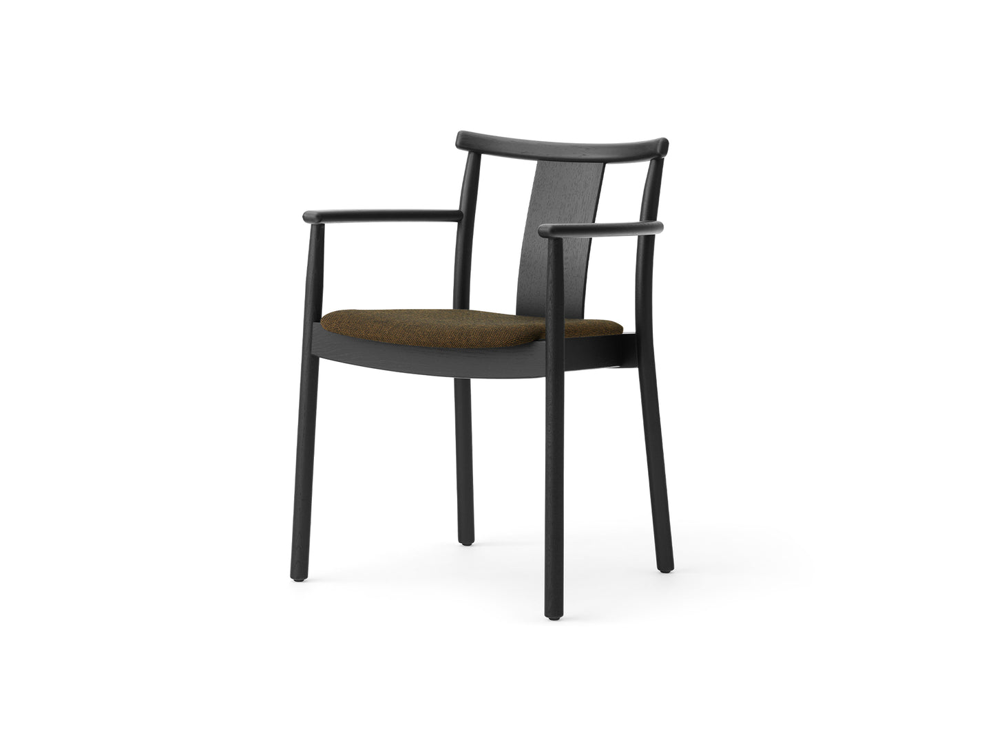 Merkur Dining Chair Upholstered by Menu - With Armrest / Black Lacquered Oak / Hallingdal 0370