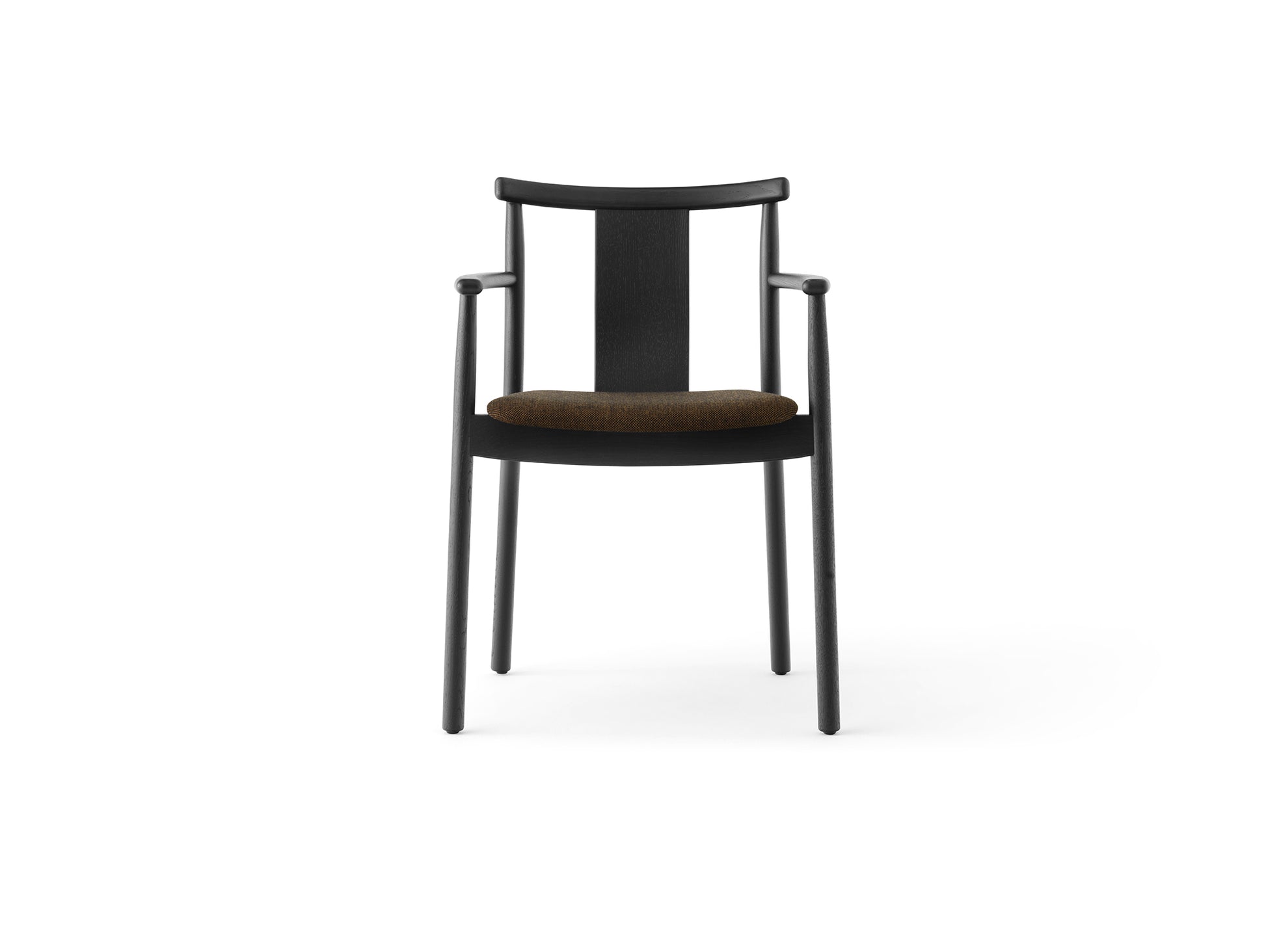 Merkur Dining Chair Upholstered by Menu - With Armrest / Black Lacquered Oak / Hallingdal 0370