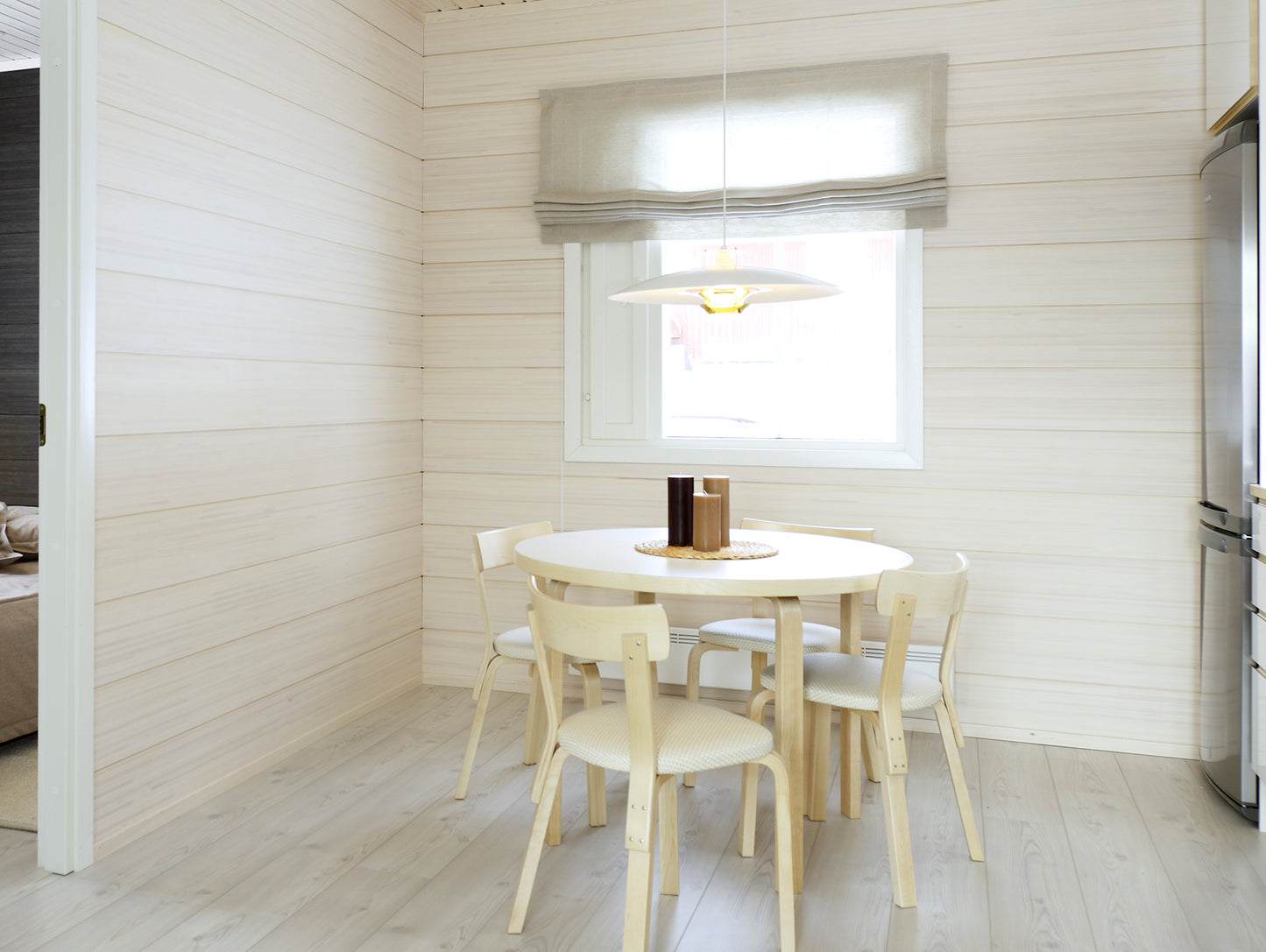 Aalto Table Round by Artek - White HPL Top / Natural Lacquered Birch Legs