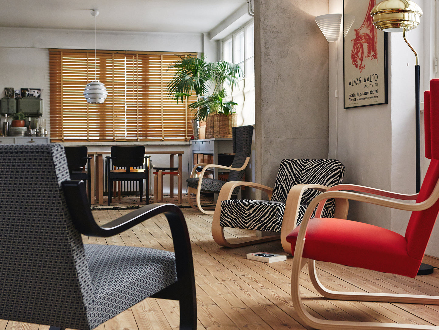 A331 Beehive Pendant Light by Artek - White Aluminium Shade with Chrome Rings