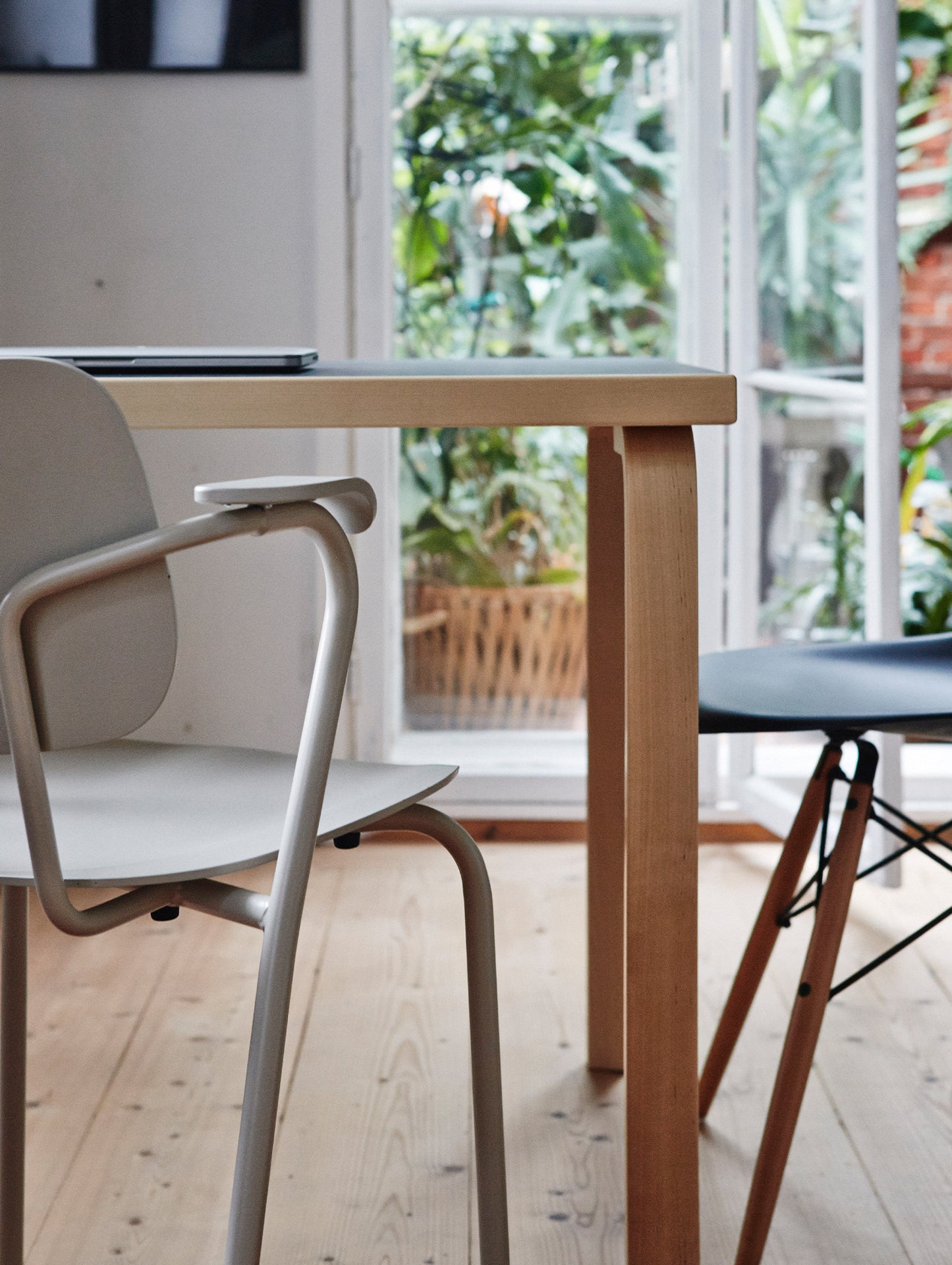 Aalto Table Rectangular by Artek - Black Linoleum Top / Natural Lacquered Birch Legs