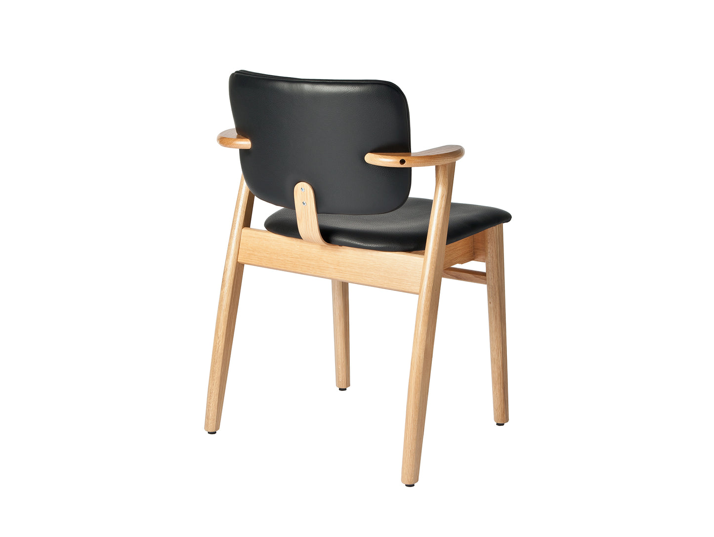 Domus Chair Upholstered by Artek - Frame: Lacquered Birch / Seat and Back: Black Prestige Leather