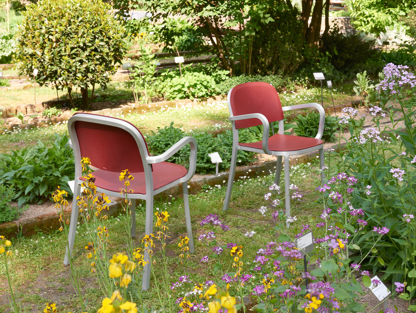 1 Inch Armchair by Emeco - Hand Brushed Aluminium / Orange