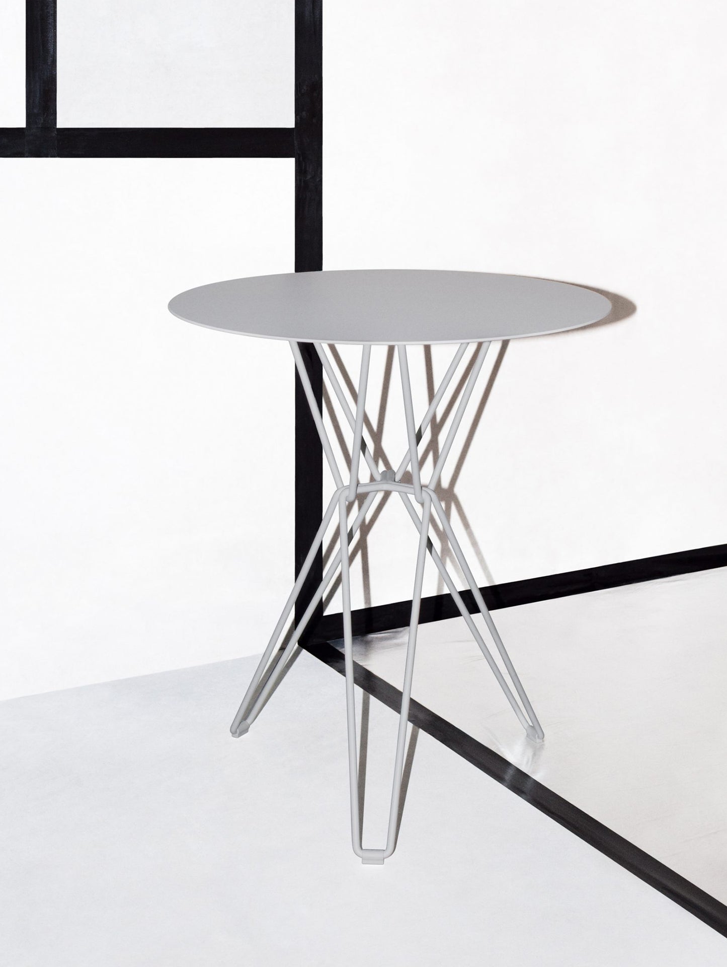 Tio Cafe Table by Massproductions - 60 cm Diameter top with 72 cm Base / Stone Grey