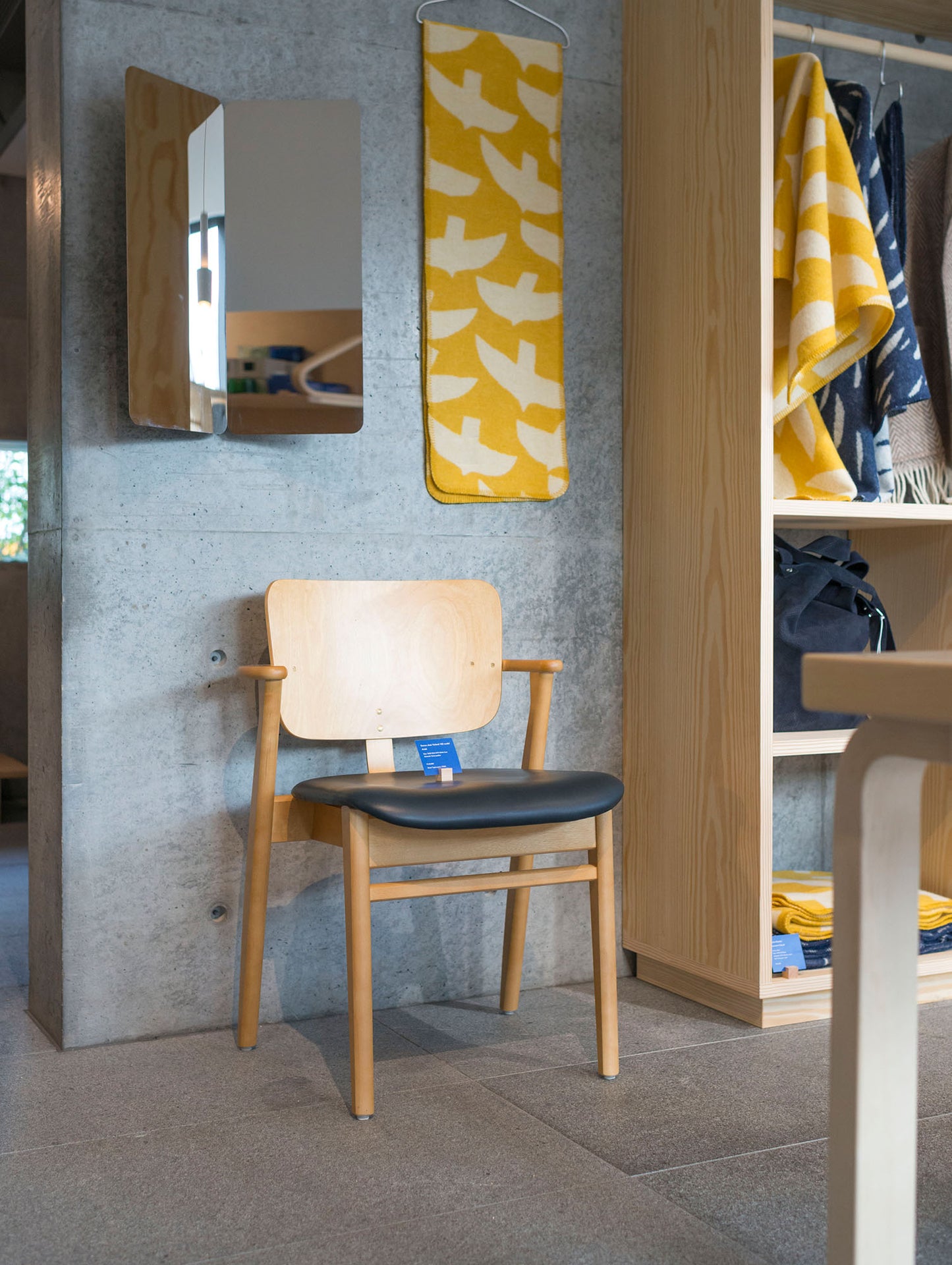 Domus Chair Upholstered by Artek - Frame: Lacquered Birch / Seat: Black Prestige Leather