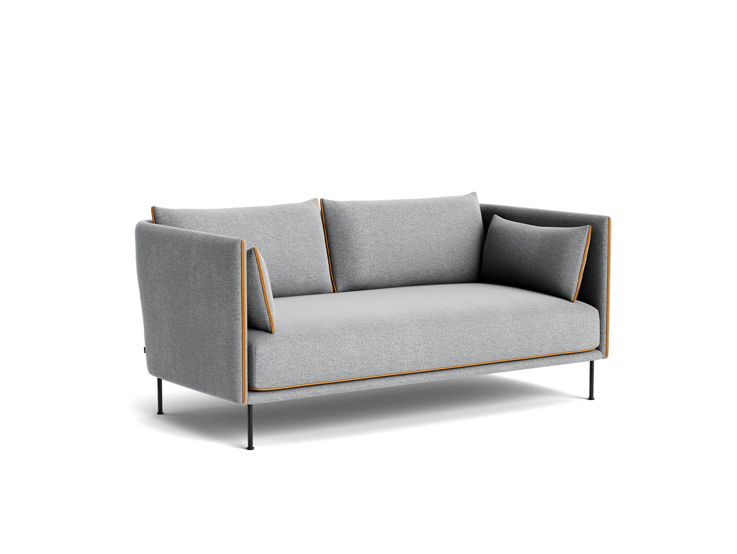 Silhouette Sofa - Hallingdal 130, Black Base, Cognac Piping