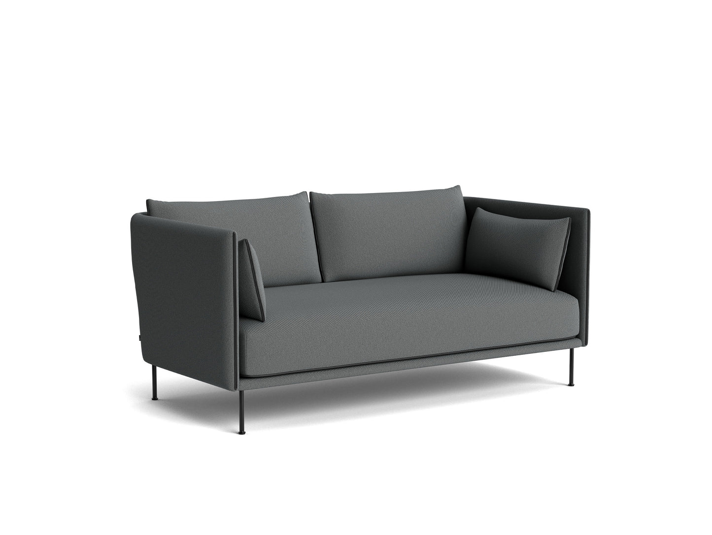Silhouette Sofa - Trio 153, Black Base, Black Piping