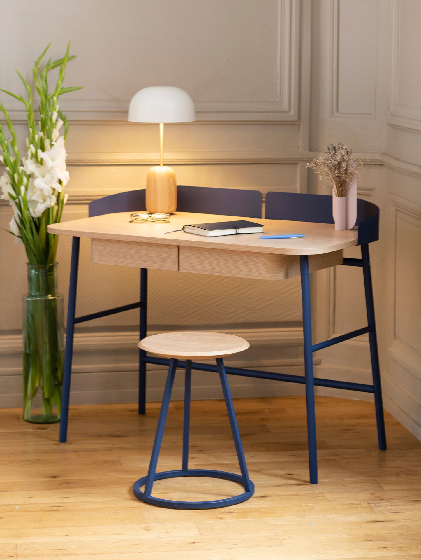 Victor Bureau/Desk by Hartô - Petrol Blue/Oak