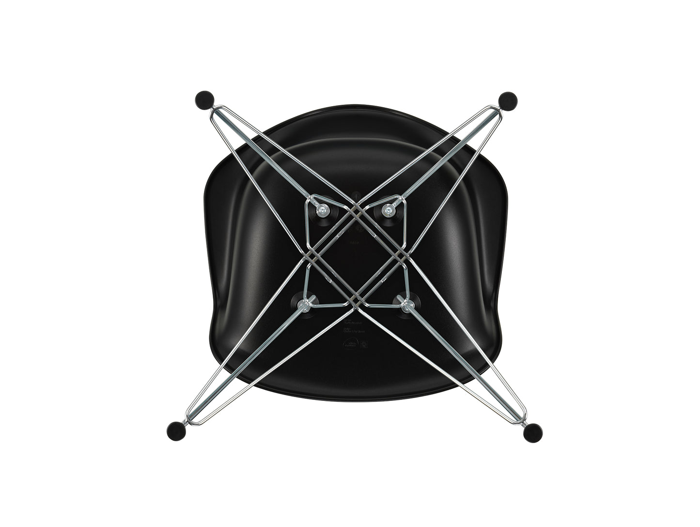 Eames DAR Plastic Armchair RE by Vitra - Deep Black Shell / Chrome Base