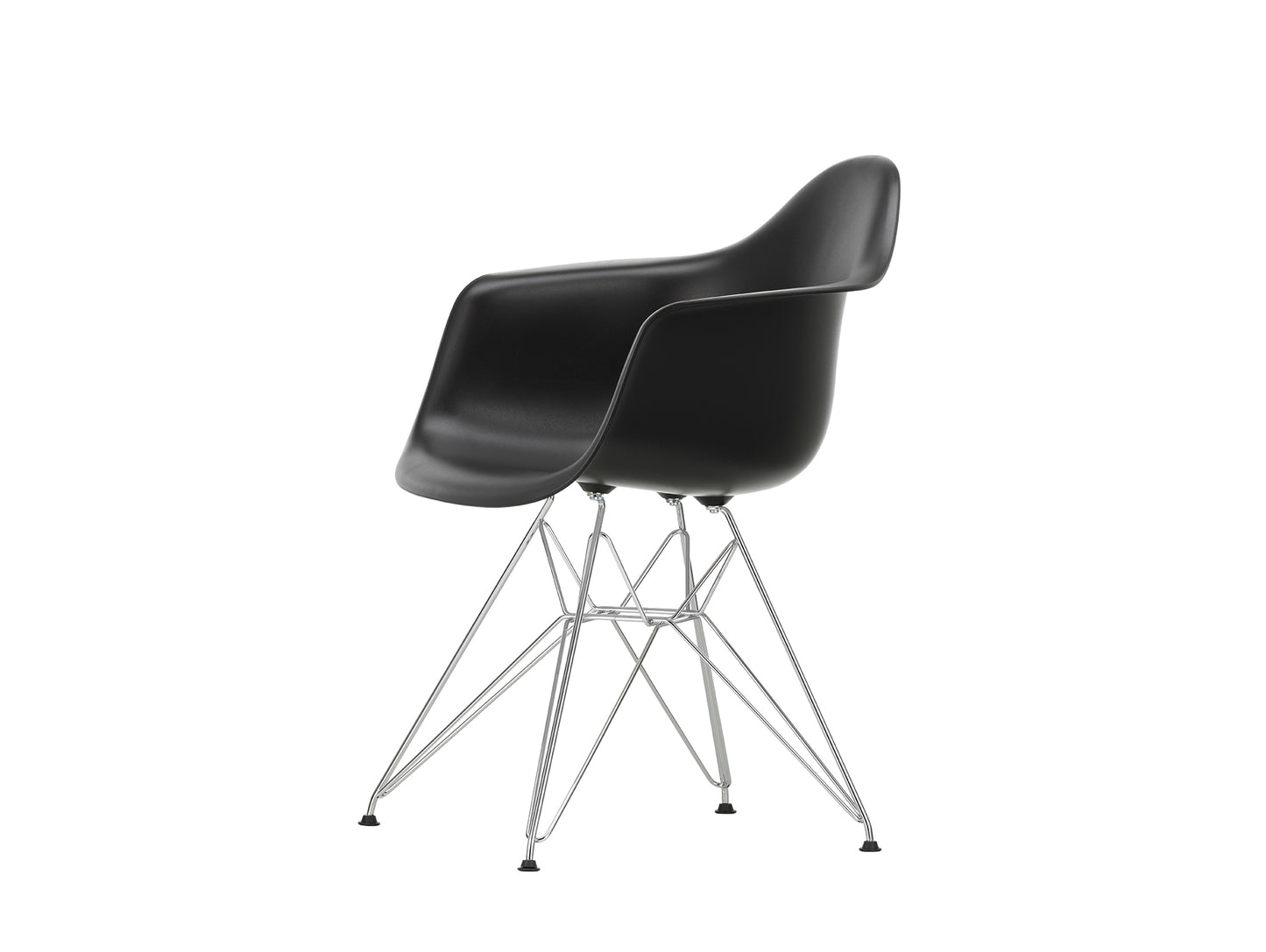 Eames DAR Plastic Armchair RE by Vitra - Deep Black Shell / Chrome Base