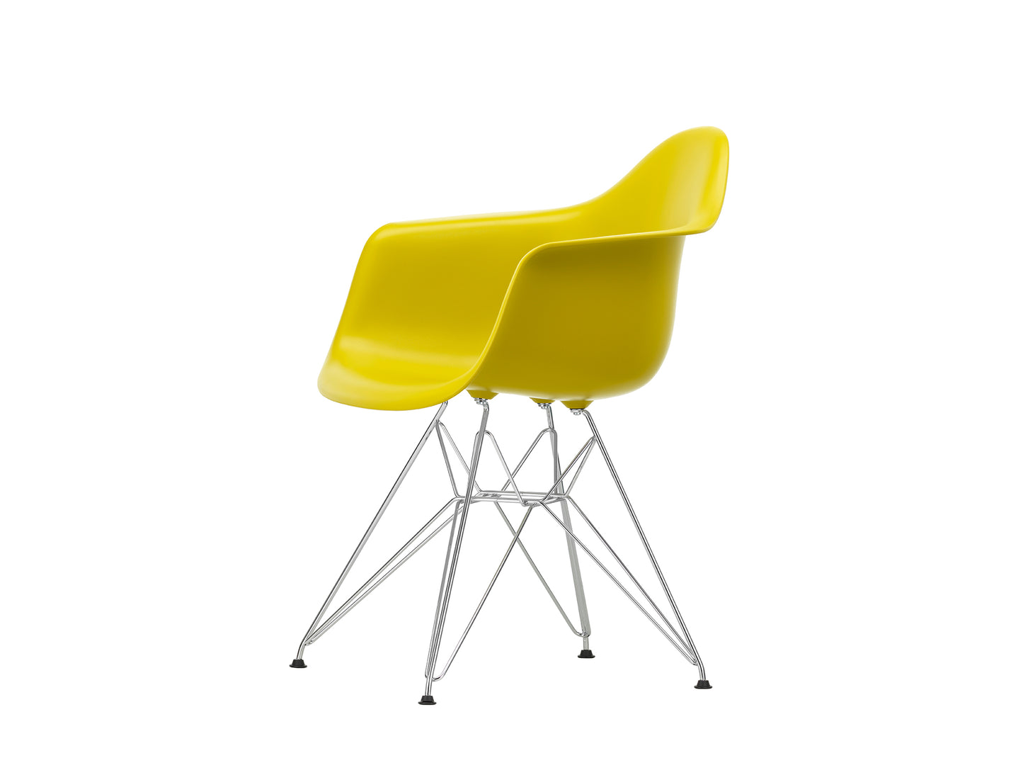 Eames DAR Plastic Armchair RE by Vitra - 34 Mustard Shell / Chrome Base