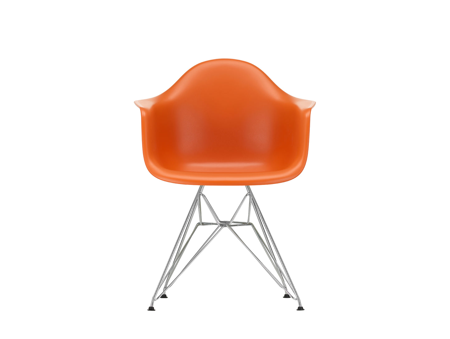 Eames DAR Plastic Armchair RE by Vitra - 43 Rusty Orange Shell / Chrome Base