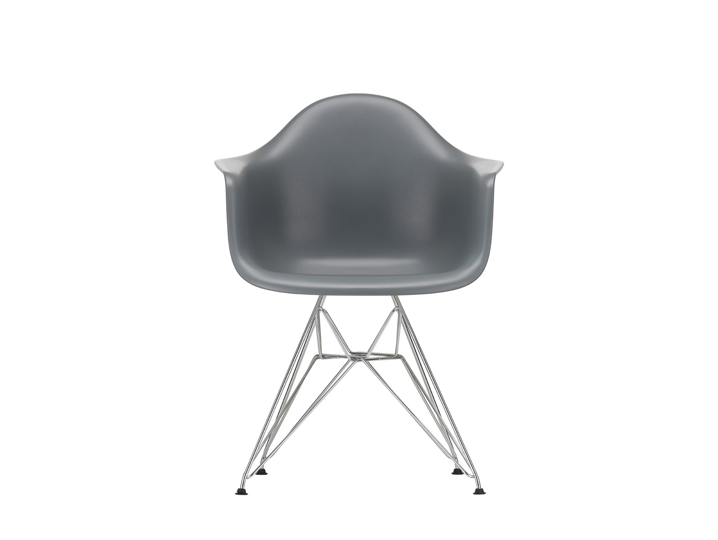 Eames DAR Plastic Armchair RE by Vitra - 56 Granite Grey Shell / Chrome Base