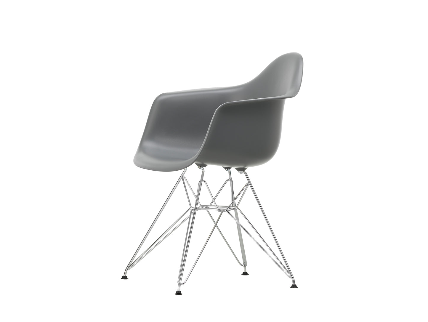 Eames DAR Plastic Armchair RE by Vitra - 56 Granite Grey Shell / Chrome Base