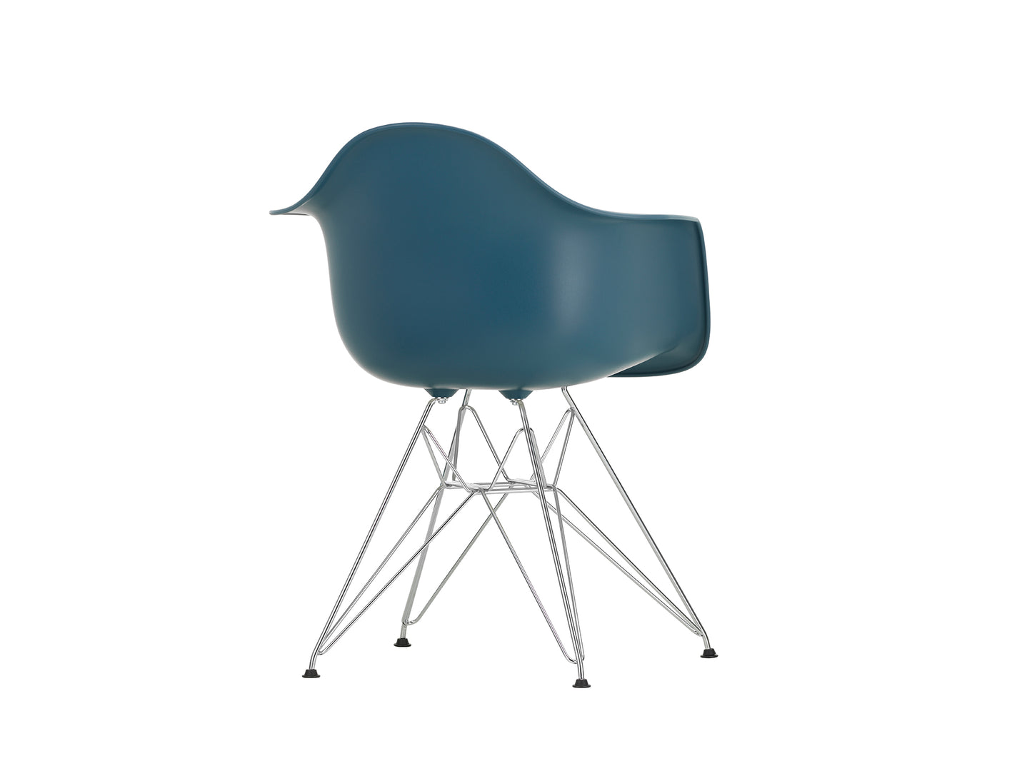 Eames DAR Plastic Armchair RE by Vitra - 83 Sea Blue Shell / Chrome Base