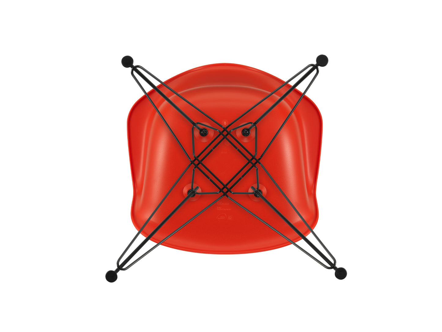 Eames DAR Plastic Armchair RE by Vitra - 03 Poppy Red Shell / Basic Dark Base